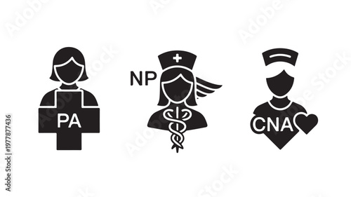 Medical Professional Icons for Healthcare Concepts and Medical Staff Symbols