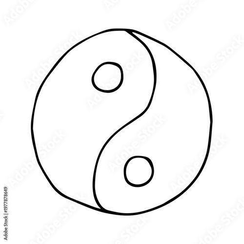 Hand drawn yin yang symbol Zen and Tao Harmony and balance Black and white yin and yang sign Taichi, Taoism, Buddhism, Japan, Chinese, Asian, yoga, meditation, karma, peace, dualism