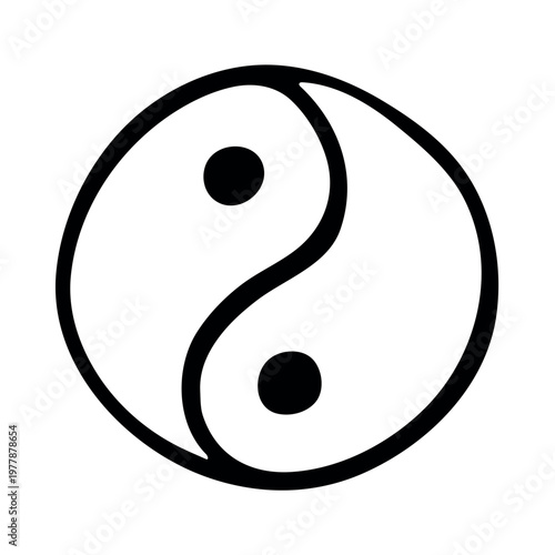 Hand drawn yin yang symbol Zen and Tao Harmony and balance Black and white yin and yang sign Taichi, Taoism, Buddhism, Japan, Chinese, Asian, yoga, meditation, karma, peace, dualism