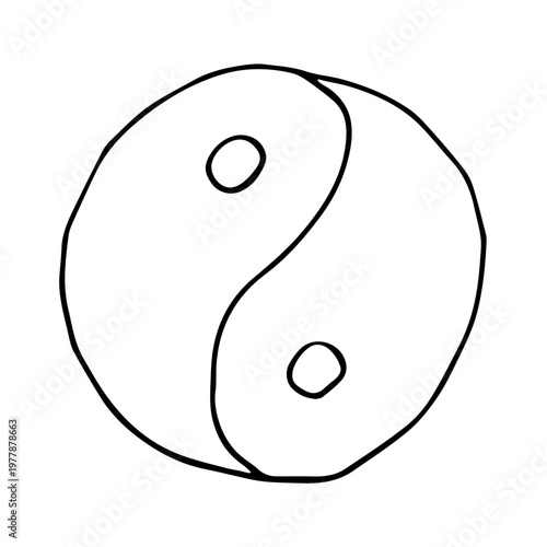 Hand drawn yin yang symbol Zen and Tao Harmony and balance Black and white yin and yang sign Taichi, Taoism, Buddhism, Japan, Chinese, Asian, yoga, meditation, karma, peace, dualism