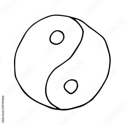 Hand drawn yin yang symbol Zen and Tao Harmony and balance Black and white yin and yang sign Taichi, Taoism, Buddhism, Japan, Chinese, Asian, yoga, meditation, karma, peace, dualism