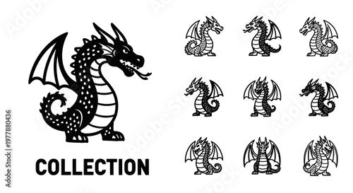 Black dragon icons with wings.