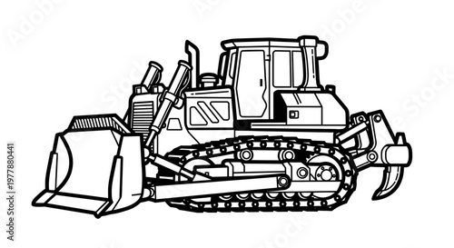 Bulldozer Heavy Equipment Construction Machine.