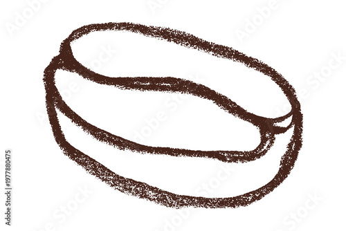 Hand drawn fresh roasted coffee bean Arabica robusta seed doodle Single element for print, web, design, decor