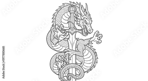 Dragon Mythical Creature Design Element.