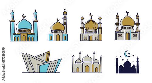 Islamic Mosque Architecture Domes Minarets.