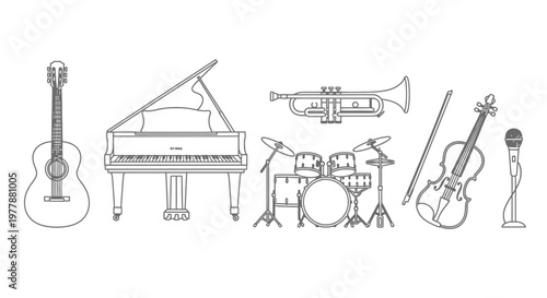 Musical instruments for orchestra performance 1.