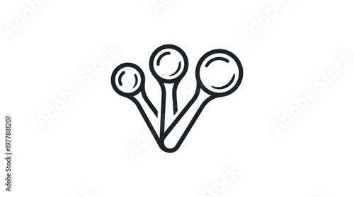 Minimalist Line Art of Measuring Spoons