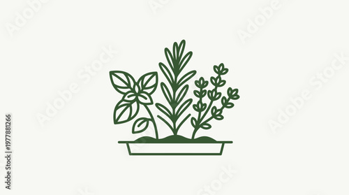 Minimalist Green Herb Garden Logo Design
