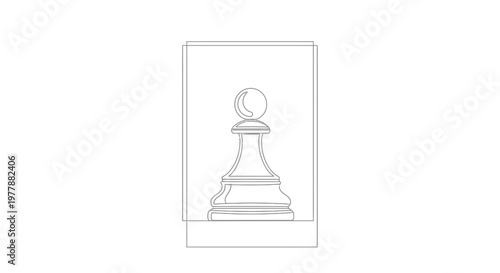 Minimalist Chess Pawn in a Display Case - Strategy Concept