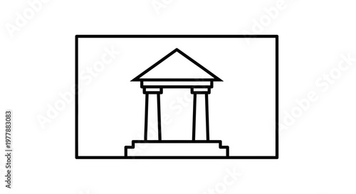 Classic Columned Building Facade Icon