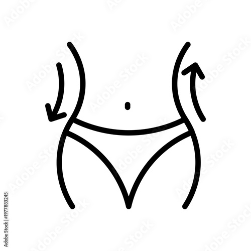 Fotografía Waist Slimming Icon for Weight Loss Diet and Fitness Body Shape Vector