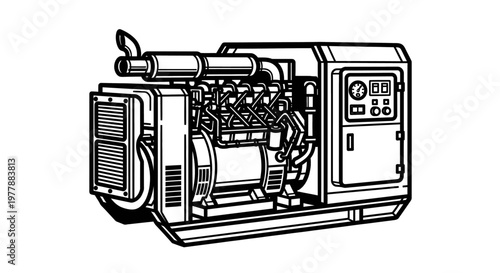 Industrial diesel generator machine.