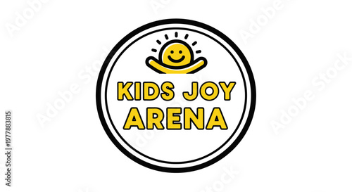 Kids Joy Arena Play Logo Sign.