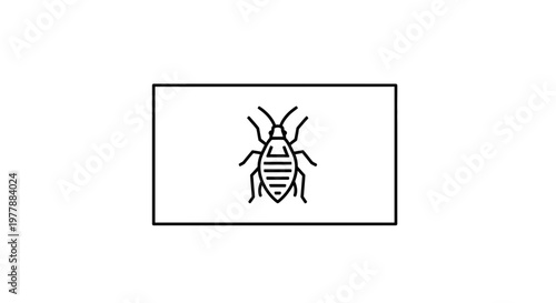 Bed Bug Icon, Pest Control Symbol, Insect Silhouette on White Background