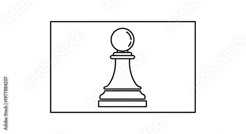 Black and white outline of a single chess pawn on a white background
