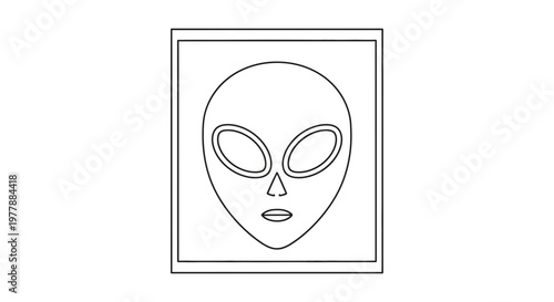 Alien Head Icon, Extraterrestrial Face Symbol, Sci-Fi Concept