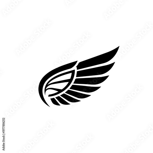 Black feather wing icon vector illustration graphic design
