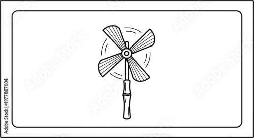 Vintage Pinwheel Toy Spinning in Wind, Retro Summer Fun