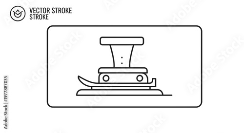 Vintage Sewing Machine Presser Foot Icon, Retro Tailor Tool, Simple Line Art