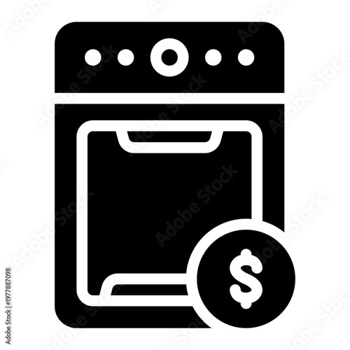 dishwasher glyph icon