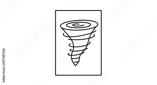 Tornado Icon, Swirling Wind, Cyclone Symbol, Natural Disaster Vector Art