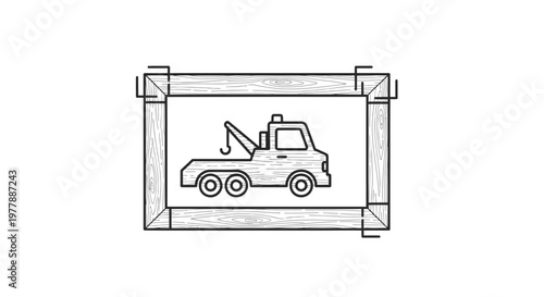 Towing Truck Sign Icon, Vector Illustration, Roadside Assistance Symbol