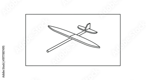 Simple Line Drawing of a Glider Airplane