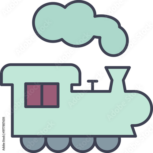 Sleek train icon emerging from tunnel represents modern transport