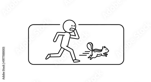 Scared Person Running from Aggressive Squirrel