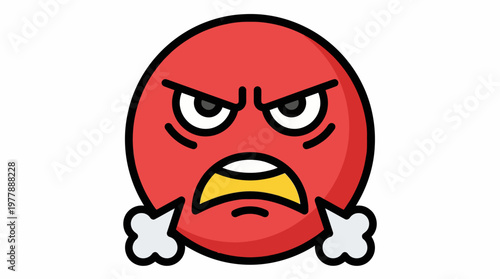 A red angry face emoji with furrowed brows, narrowed eyes, and steam coming out, depicting extreme rage or frustration.