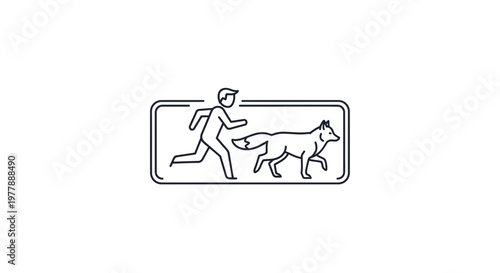 Man Running From Fox Icon