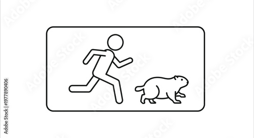 Man Chasing Groundhog Icon