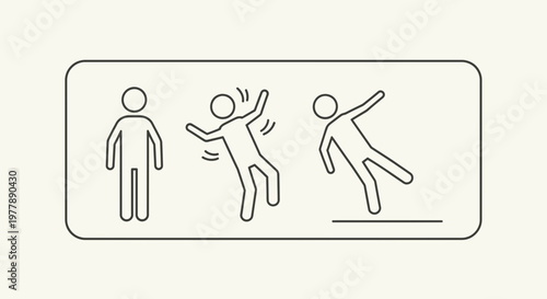 Man falling down, slip hazard, accident, danger, loss of balance, injury risk