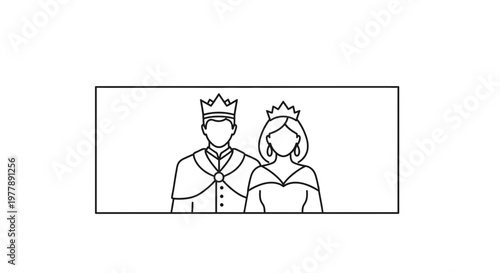 King and Queen Royalty Couple Icon Vector Illustration