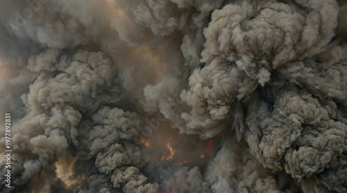 Thick Grey Wildfire Smoke