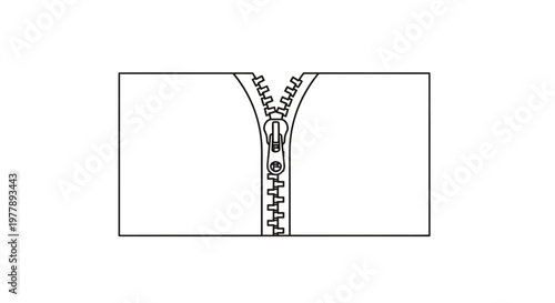 Close-up of a zipper on a white background, partially open