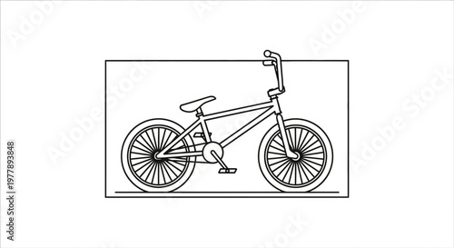 BMX Bicycle Line Art Illustration - A Classic Freestyle Bike Design