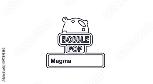 Bobble Pop Magma Character Logo Outline
