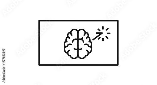 Brain Icon with Light Bulb Idea Symbol, Innovation and Creativity Concept
