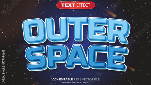3d text effect space theme