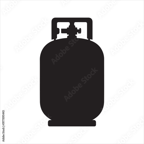 A black silhouette illustration of a propane tank commonly used for grilling