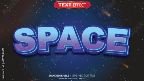 3d text effect space theme