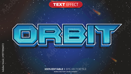 3d text effect orbit theme
