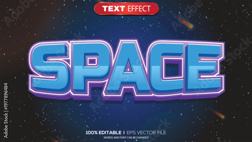 3d text effect space theme