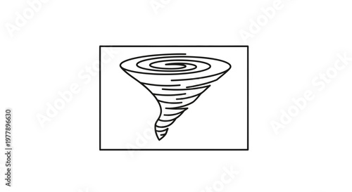 Tornado Icon, Twister, Cyclone, Whirlwind, Storm Symbol, Weather Vector Illustration