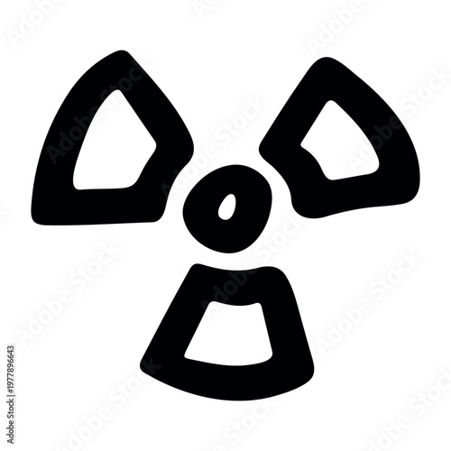 Hand drawn radiation sign Nuclear radiation hazard symbol Radioactive danger warning sign clipart in doodle style Nuclear safety Radioactive waste Single element for print, web, design, decor