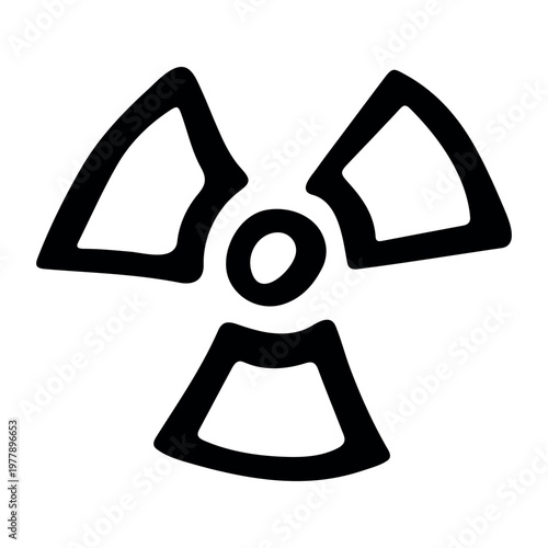 Hand drawn radiation sign Nuclear radiation hazard symbol Radioactive danger warning sign clipart in doodle style Nuclear safety Radioactive waste Single element for print, web, design, decor