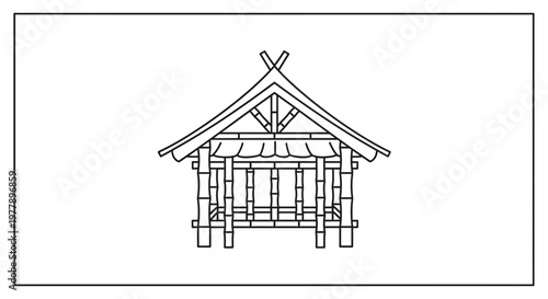 Traditional Thai Hut Structure, Bamboo Architecture, Rural Southeast Asia