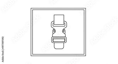 Simple Line Icon of a Seatbelt Buckle Fastener
